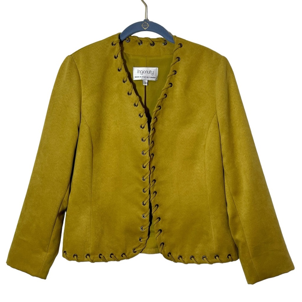 Ingenuity Faux Suede Blazer Jacket Unique Size 6